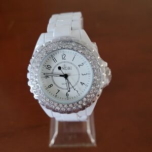 Brand New Women's White Sinobi Fashion Watch with Diamond Bezel